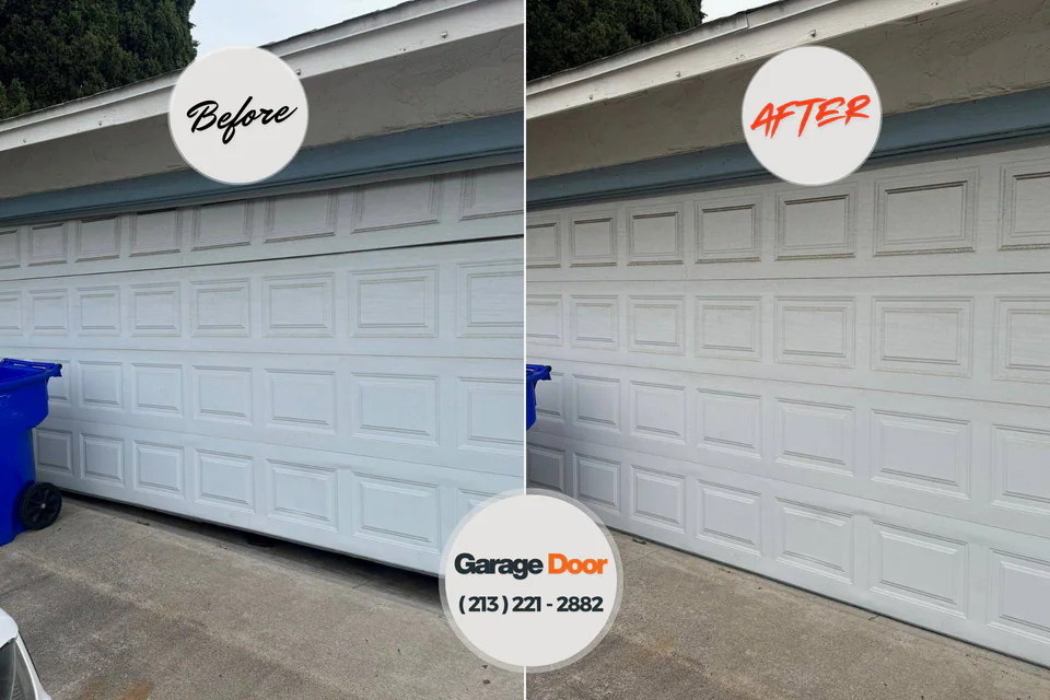 Before and after: garage door repair Prince's Lakes, IN